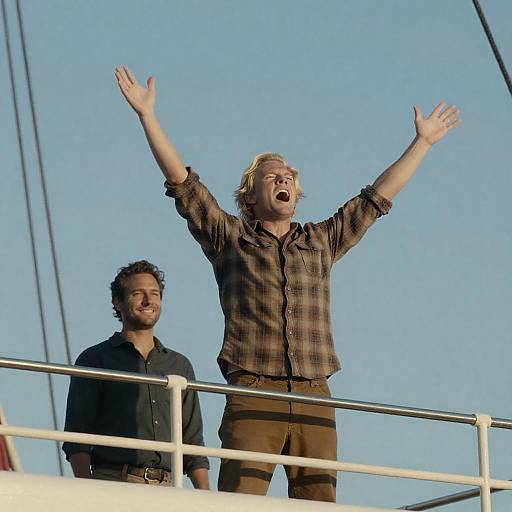 Joyful Men on a Ship's Mast
