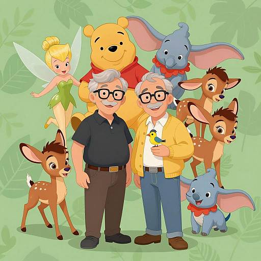 Animated Friends: Two Men and Characters