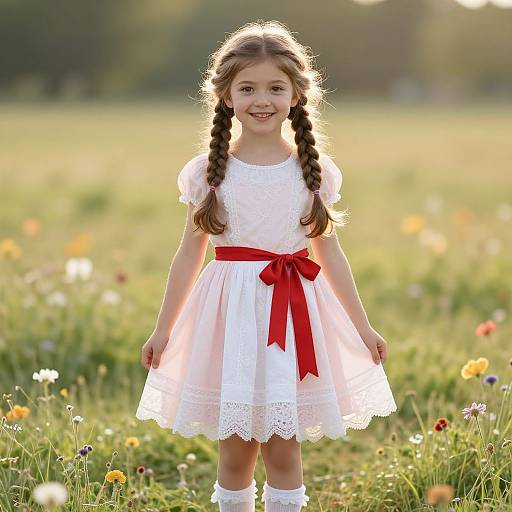 Young Girl in Sunny Meadow