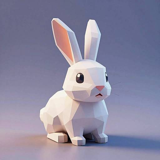 Low-Poly Stylized 3D Rabbit