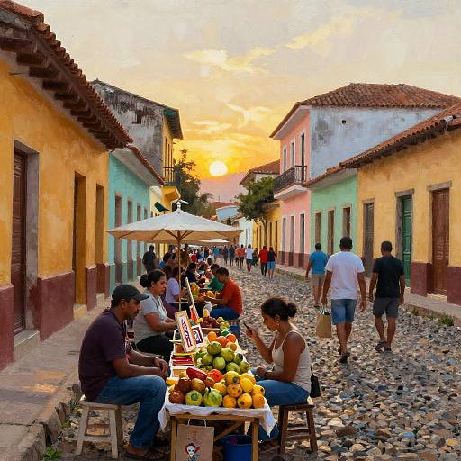 Colonial Street Market at Sunset