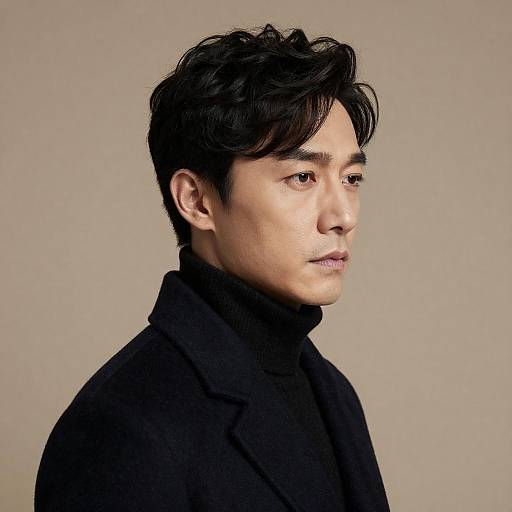 Serious Asian Man in Profile Photography