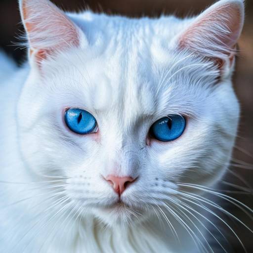 Photorealistic Solo White Cat Portrait
