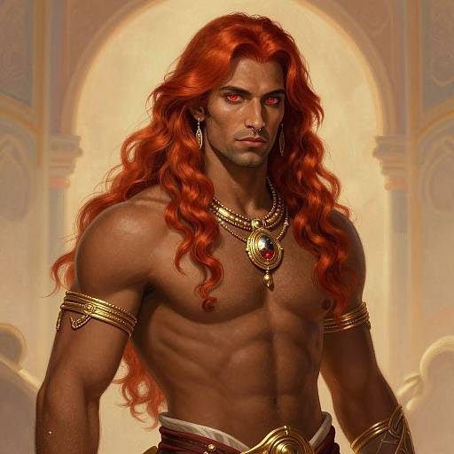 Mystical Red-Haired Fantasy Warrior
