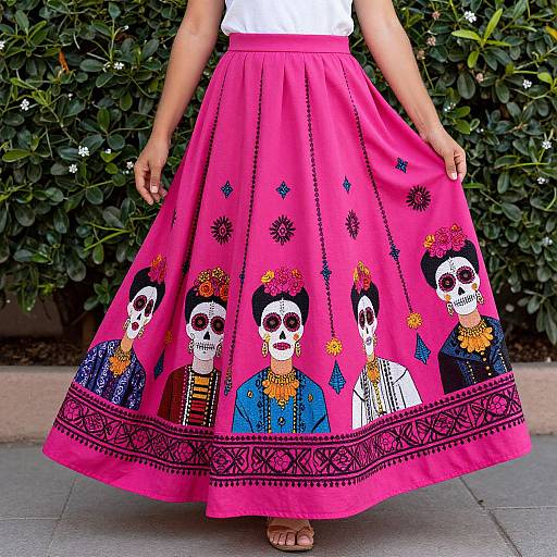 Mexican Boho Skirt in Frida Style