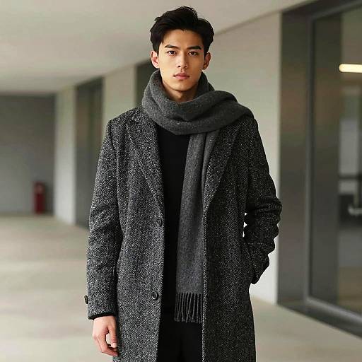 Stylish Young Man in Winter Outfit