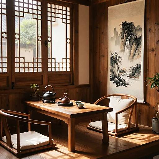 Cozy Traditional Asian Tea Room