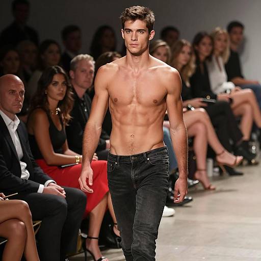 Confident Muscular Man on Runway