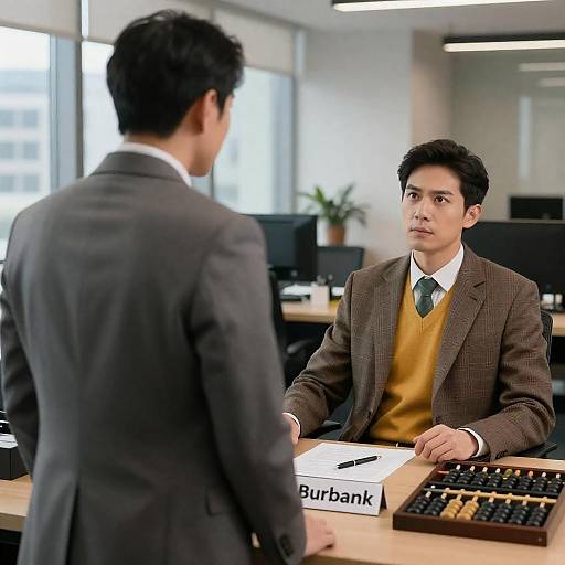 Business Meeting in Modern Office Setting