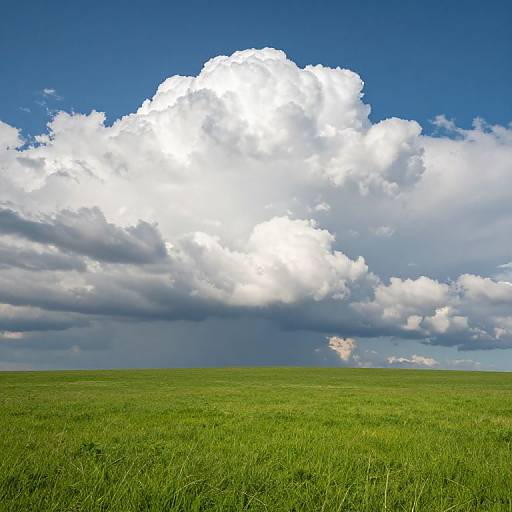 Sunlit Meadow Under Dramatic Clouds