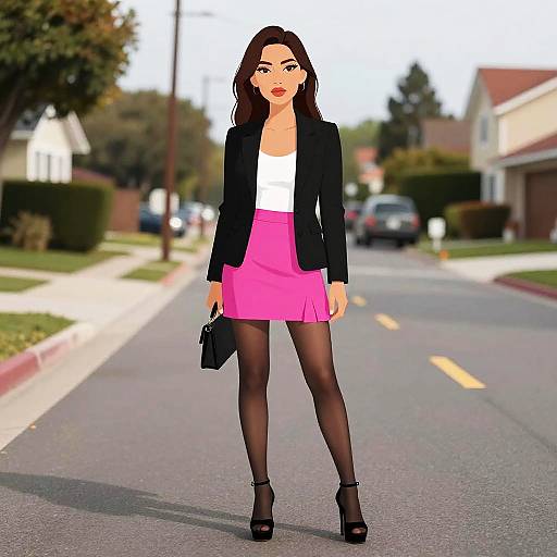 Chic Woman in Contemporary Street Style