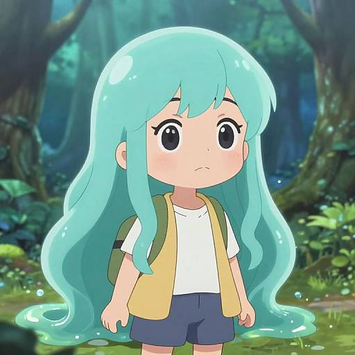 Slime Girl in Mystical Forest