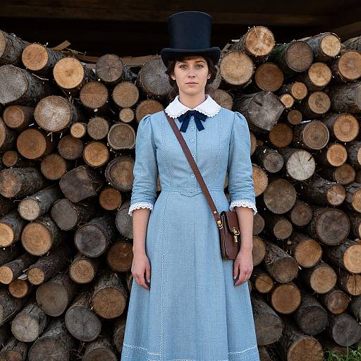 Woman in Blue Dress, Civil War Costume