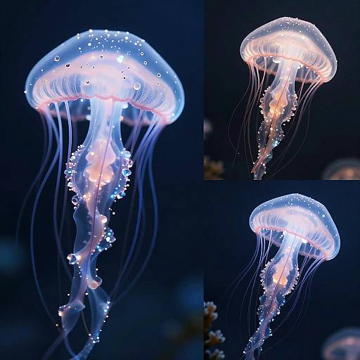 Glowing Crystal Jellyfish Portrait