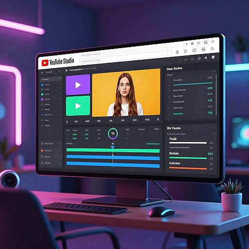 Futuristic YouTube Studio Interface