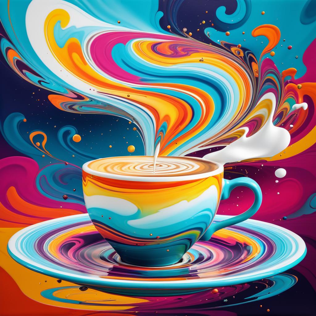 Surreal Levitating Coffee Cup Art