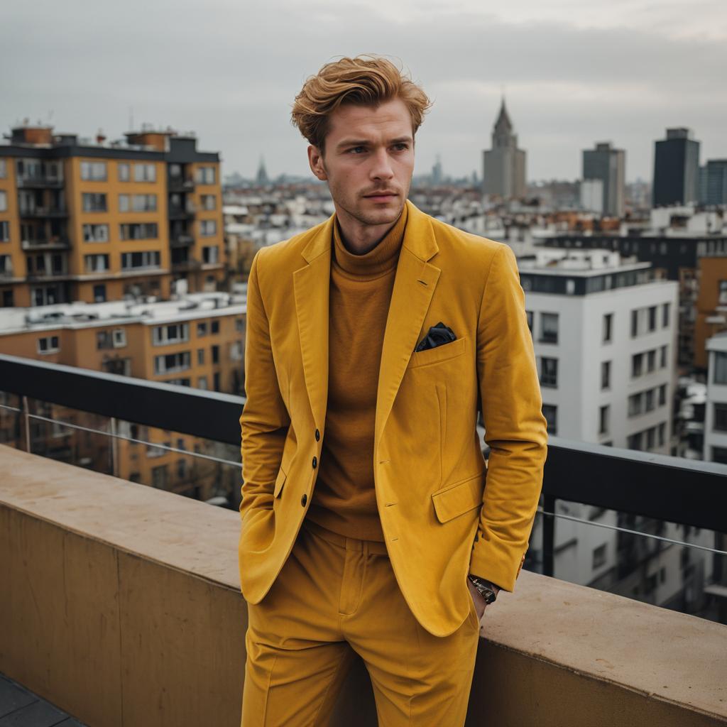 Sleek Mustard Yellow Editorial Fashion Shoot