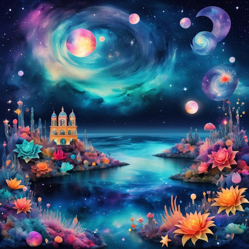 Dreamy Nebula World with Surreal Elements