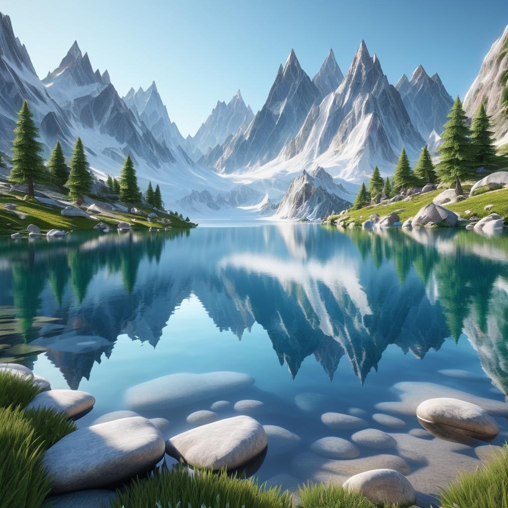 Serene Mountain Landscape with Reflective Lake