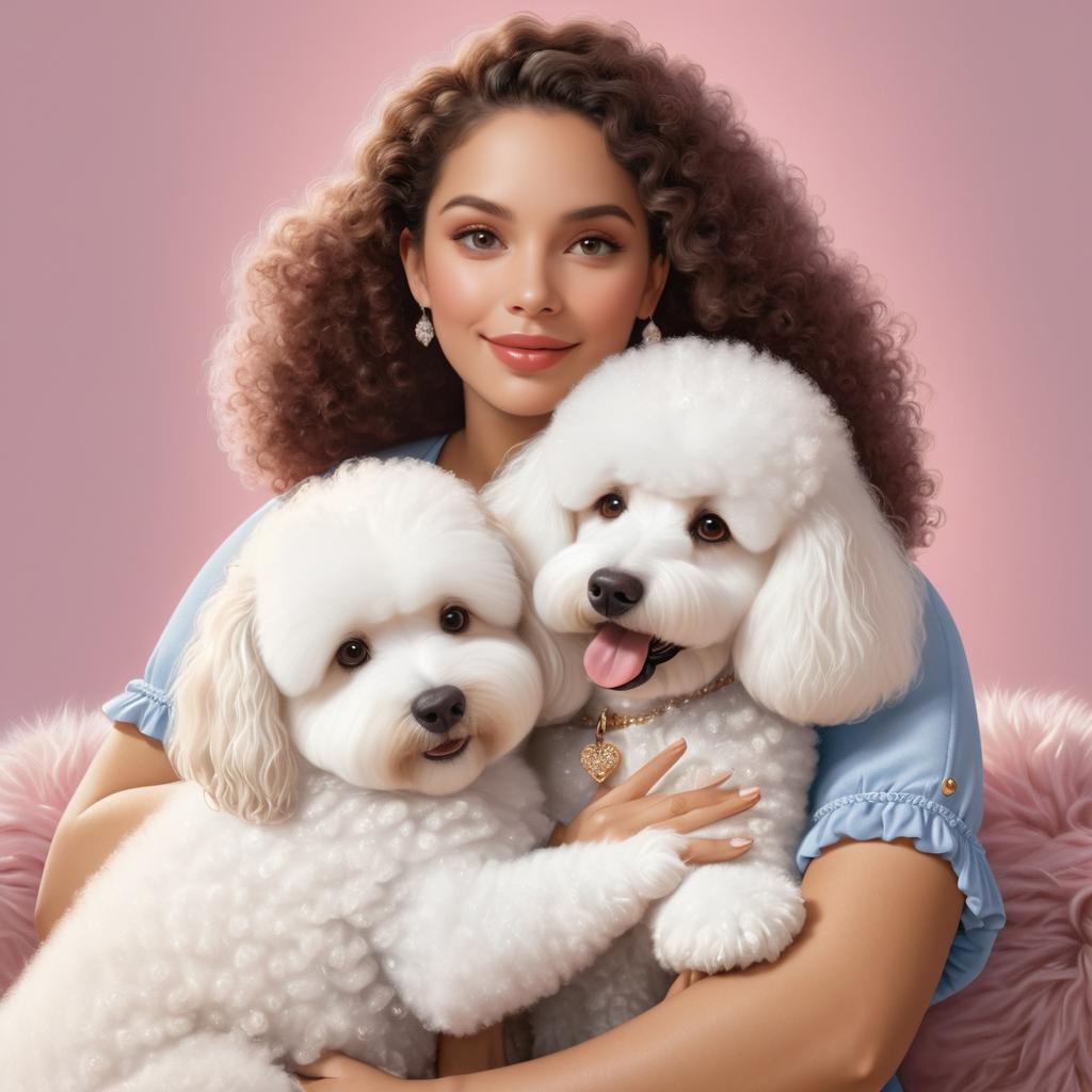 Heartwarming Woman with Fluffy Poodle