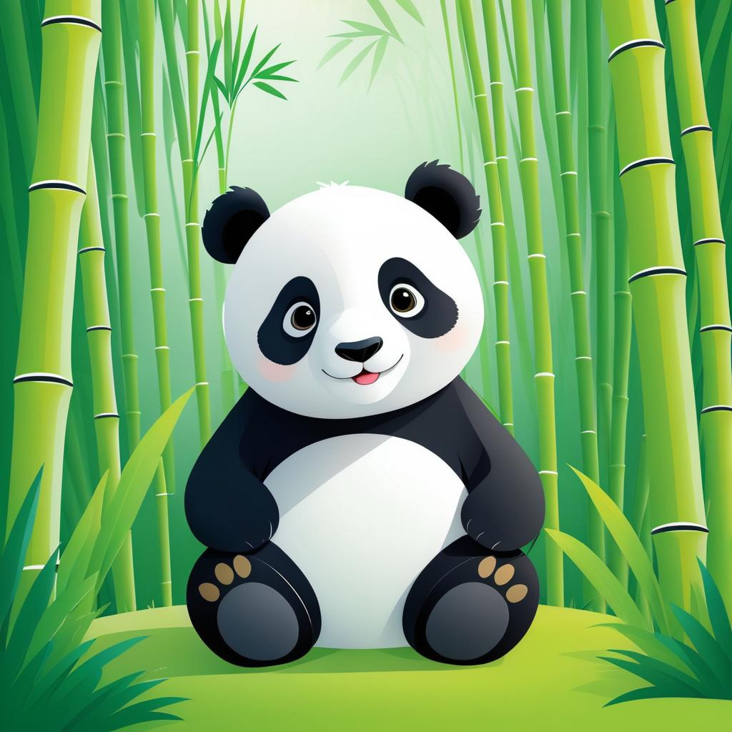 Playful Panda in a Bamboo Grove