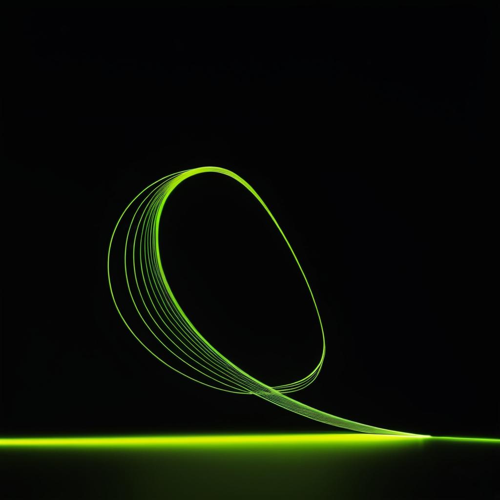 Elegant Chartreuse Bird Light Painting Art