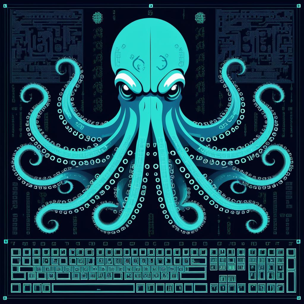 ASCII Art Aggressive Octopus Design