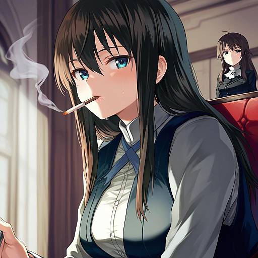 Illustration of Elizabeth f. beurling, world witches series in the style of Eredhen