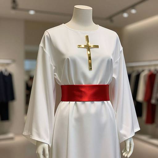 Elegant Mannequin in White Robe