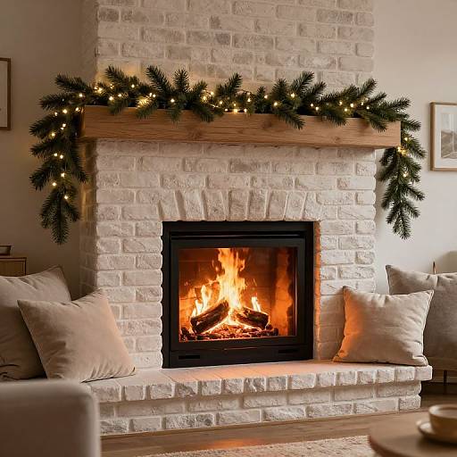Cozy Modern Cottage Fireplace Scene