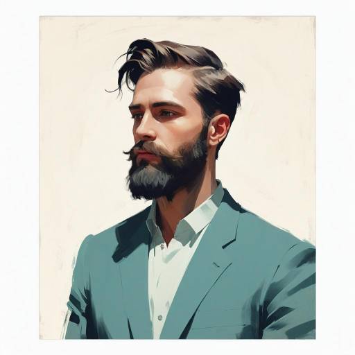 Confident Bearded Man Minimalist Illustration Confident Bearded Man Minimalist Illustration