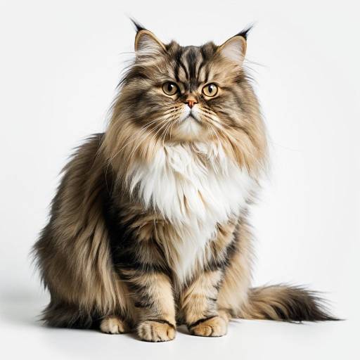 Realistic Persian Cat on White Background