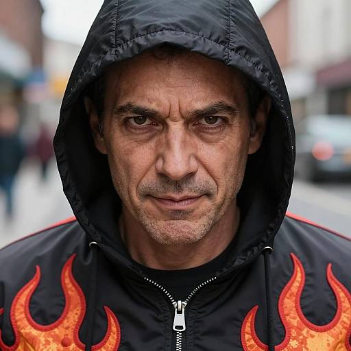 Photorealistic Halloween Man in Flames