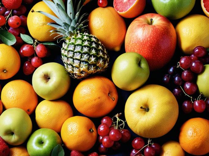 Vibrant Close-Up Fruit Wallpaper Design