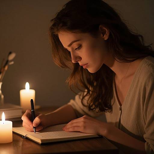 Woman Writing by Candlelight