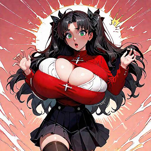 Anime Female Character with Magical Expansion