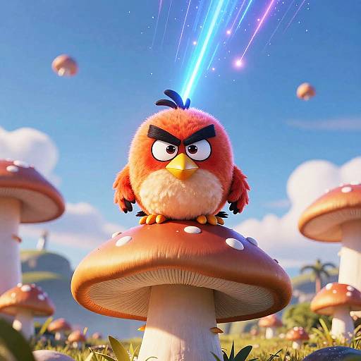 Angry Bird on Giant Mushroom
