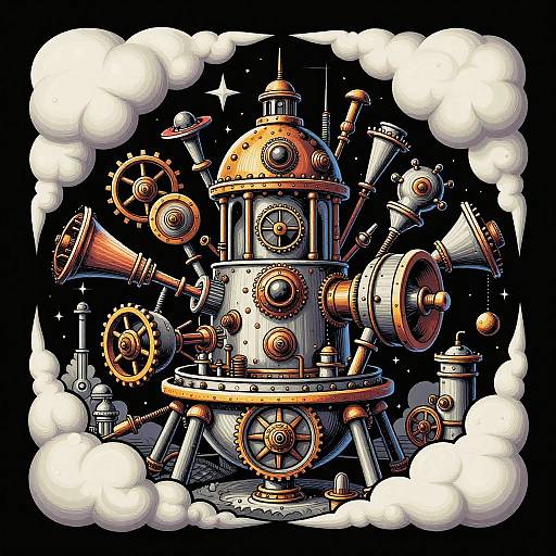 Steampunk Machinery in Escher Style