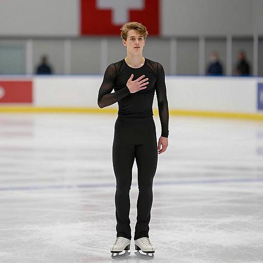 Elegant Male Figure Skater in Action