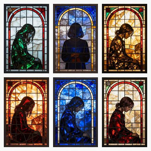 Stained Glass Windows of Grief Stages