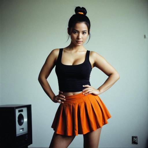 Young Woman in Dance Outfit with Hair Bun