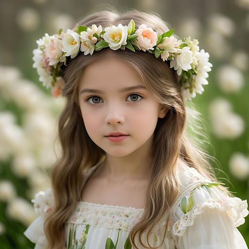 Portrait of Girl with Floral Crown