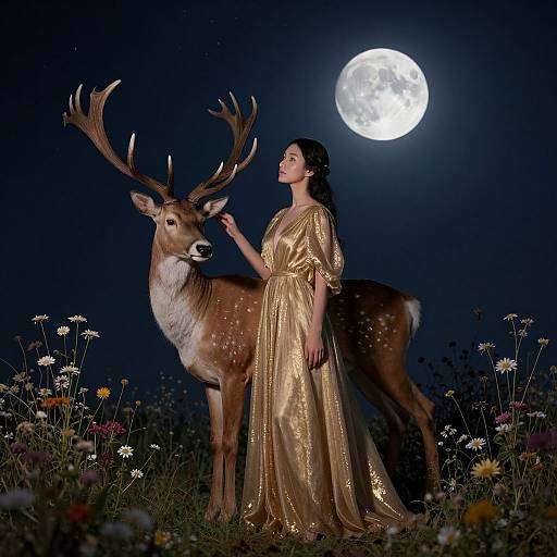 Moonlight Elegance with Stag