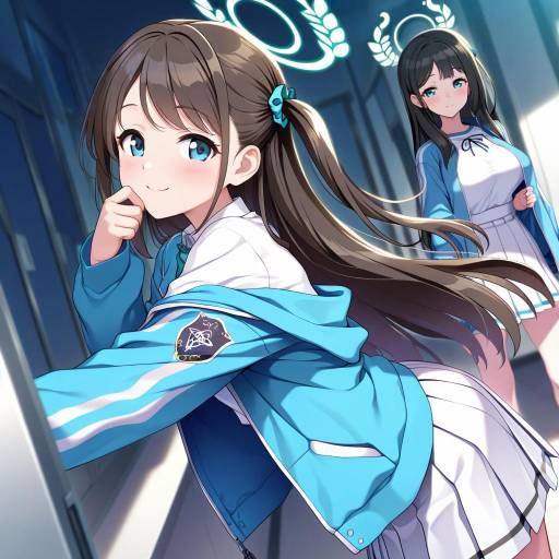 Illustration of Airi (band) (blue archive), blue archive in the style of Hikage eiji