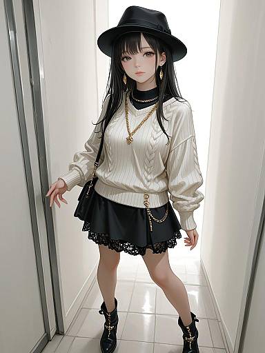 Chic Woman in Casual Knitwear