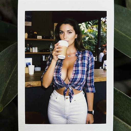 Toned Woman at Trendy Garden Cafe