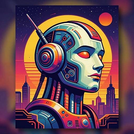 Vibrant Retro Sci-Fi Machine Poster
