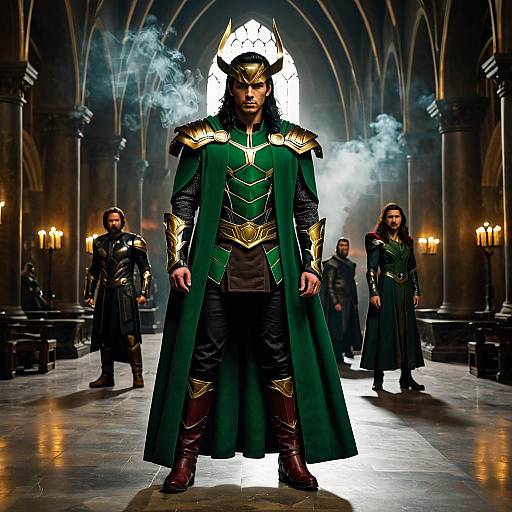 Medieval Fantasy Loki Costume in Grand Hall
