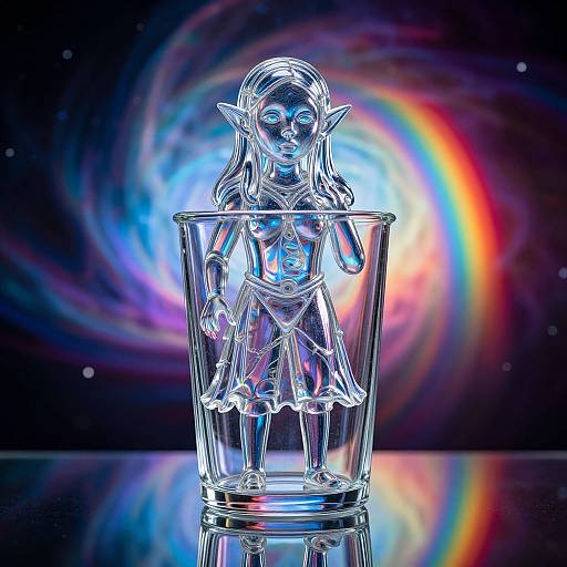 Transparent Glass Shtriga with Nebula
