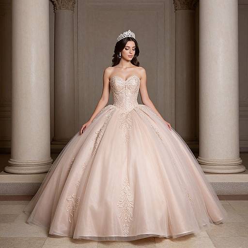 Elegant Quinceañera in Blush Pink Gown